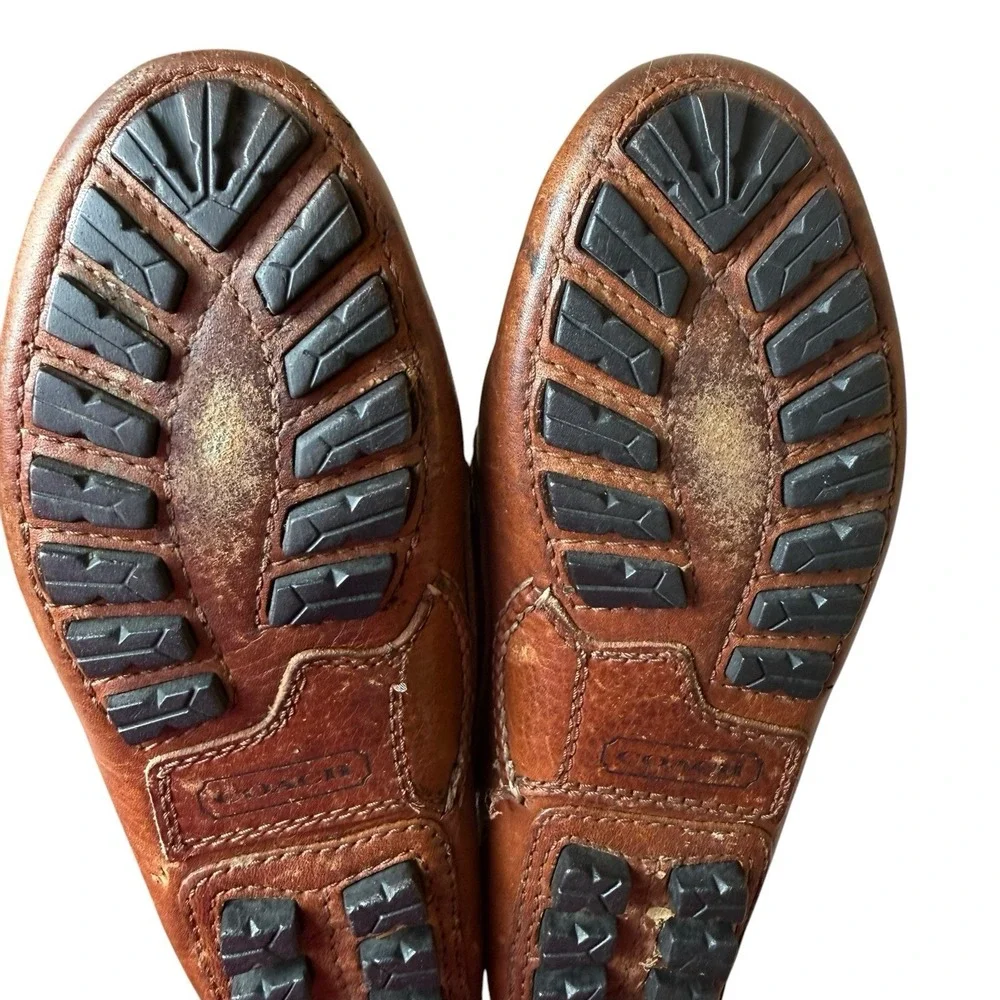 Vintage Coach Women's Dark Leather Loafer Moccasin Driving Shoes Size 6.5 Brazil